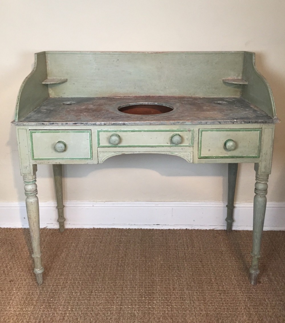 A Regency painted pine wash stand c 1830 