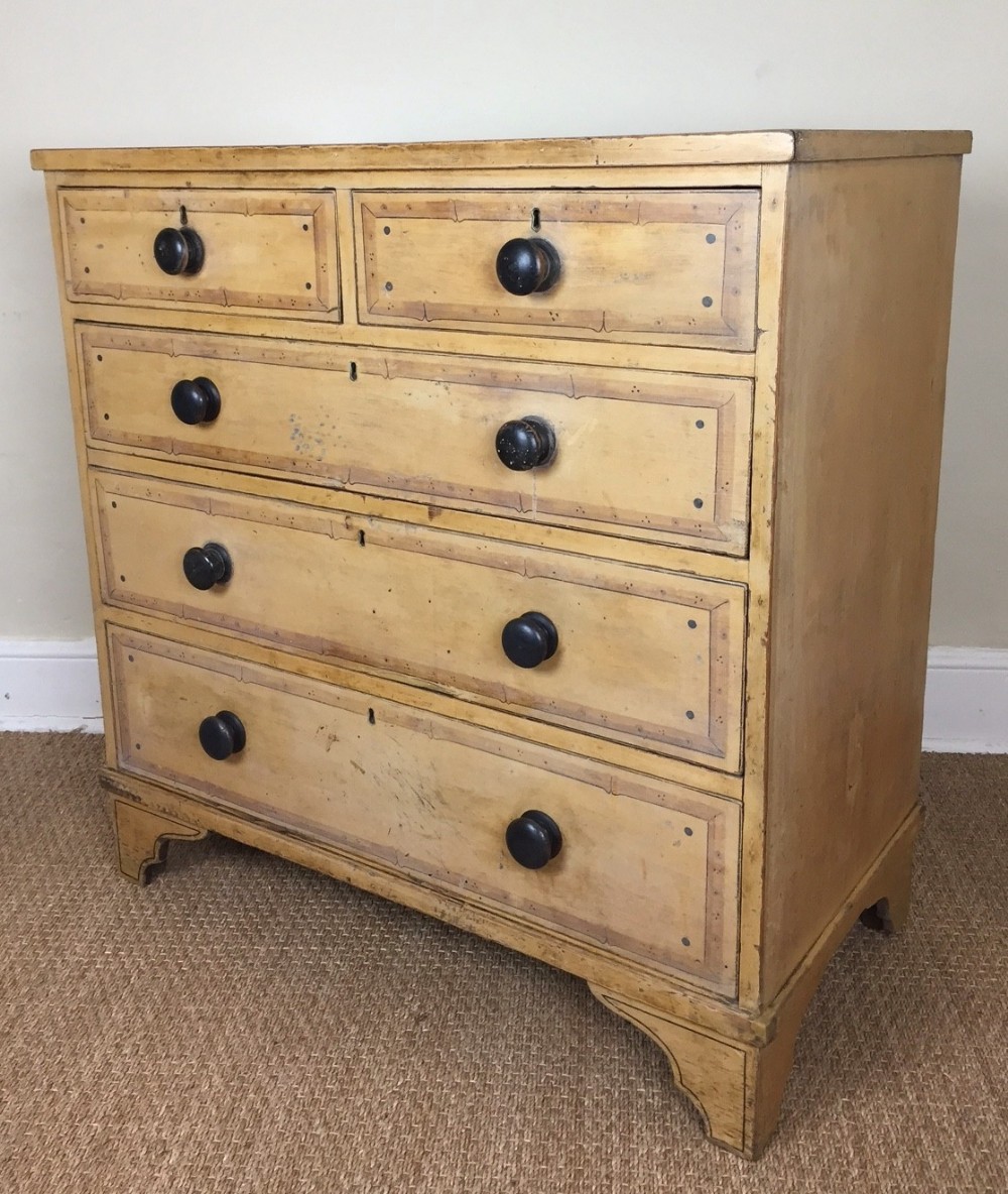 A Regency painted simulated bamboo chest of drawers c 1830 