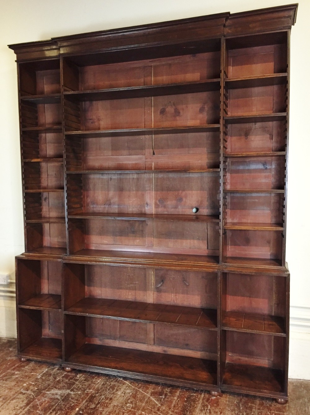 A mid 19th c Devon chestnut open bookcase c 1840 