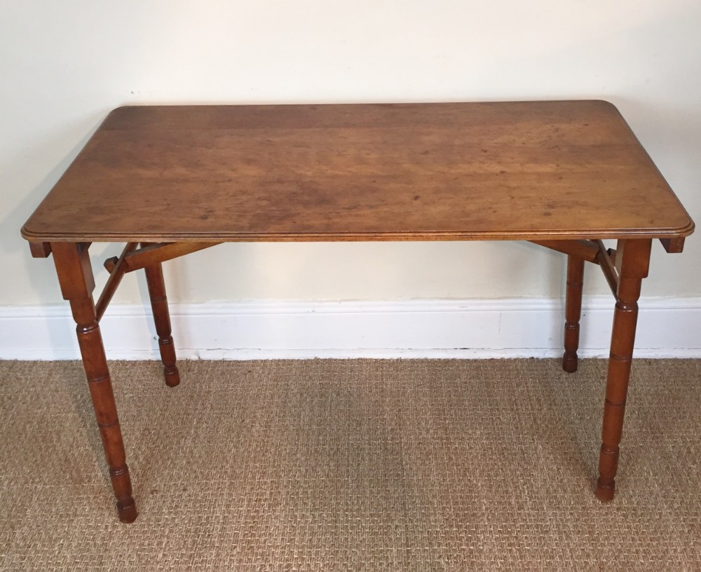 A Victorian birchwood folding picnic table c 1890