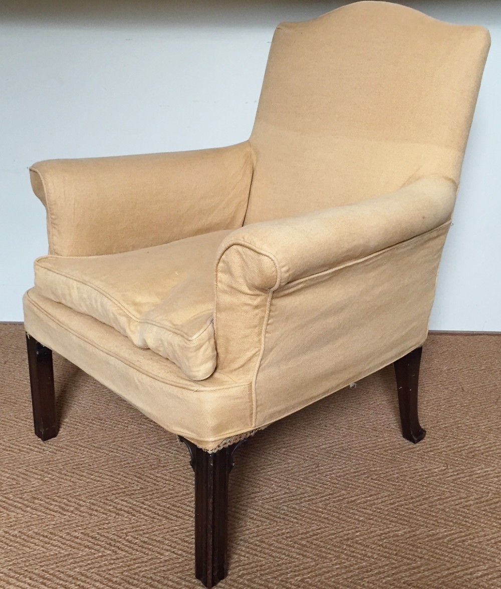 A George 111 style mahogany armchair c 1910