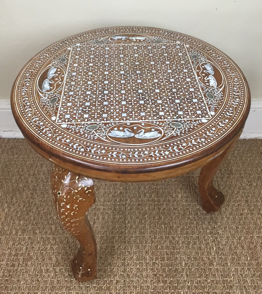 A Northern Indian bone inlaid table. Hoshiapur c 1930