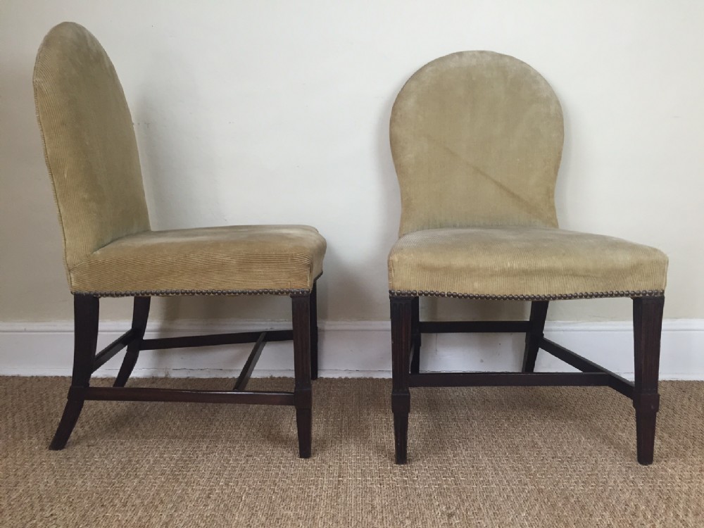 A pair of 19th c Adam design mahogany side chairs