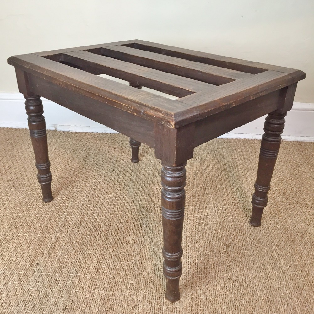A late Victorian oak luggage rack circa 1890