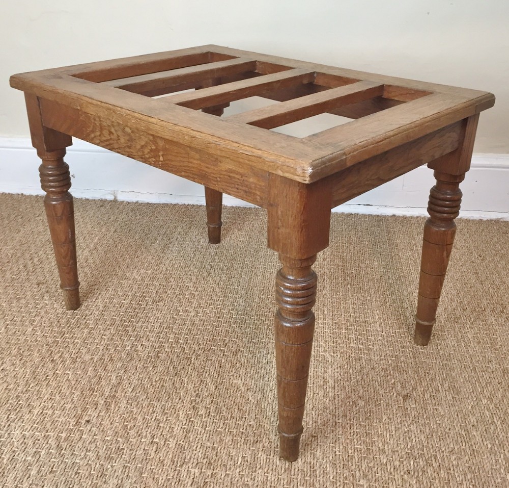 A late Victorian oak luggage rack circa 1890