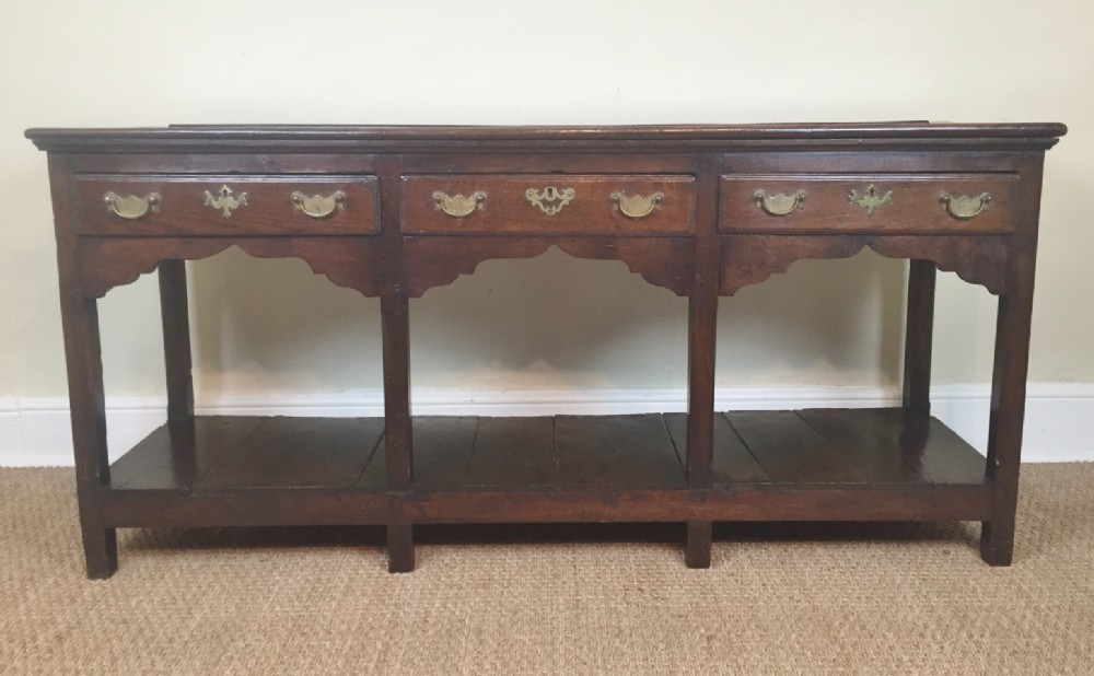 A George 111 Swansea Valley oak dresser base circa 1800 