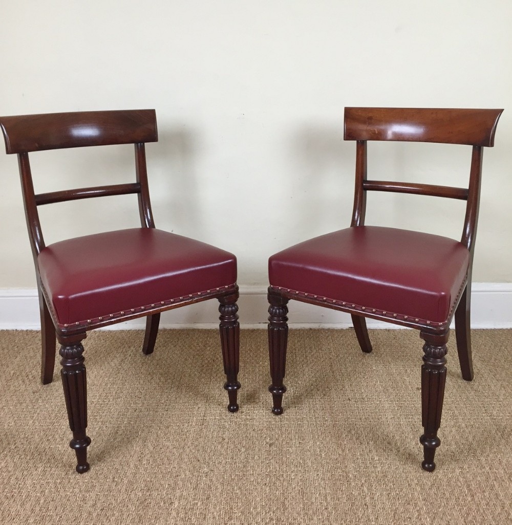 A pair of George 1V mahogany dining chairs circa 1825