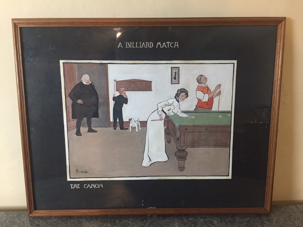 A set of four Edwardian Billiard prints c 1910 by Thackeray