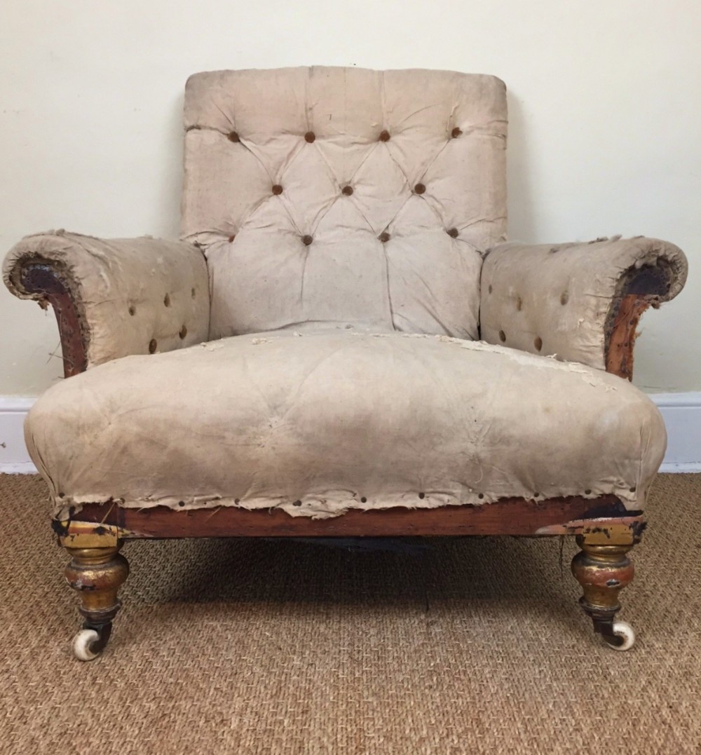 A Victorian gilt wood armchair circa 1870 for re upholstery
