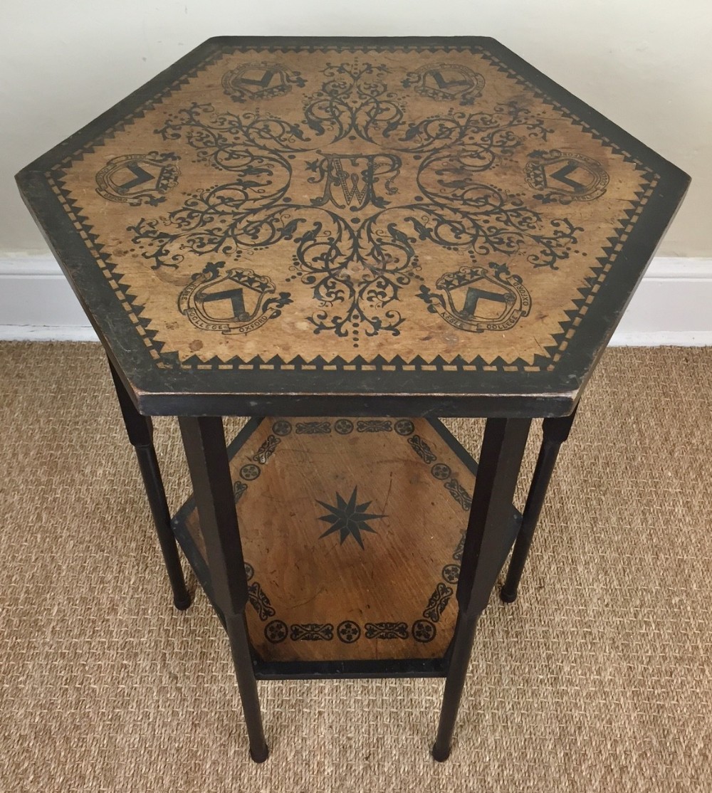 A Keble College Oxford birch table c 1890
