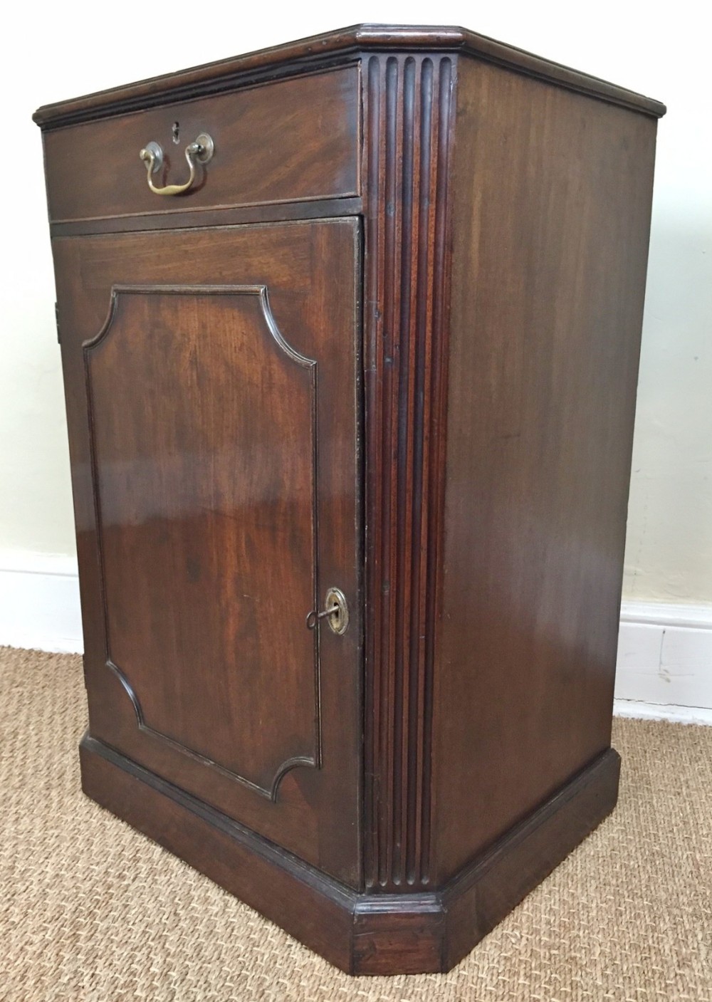 A Georgian mahogany pedestal cupboard c 1780 