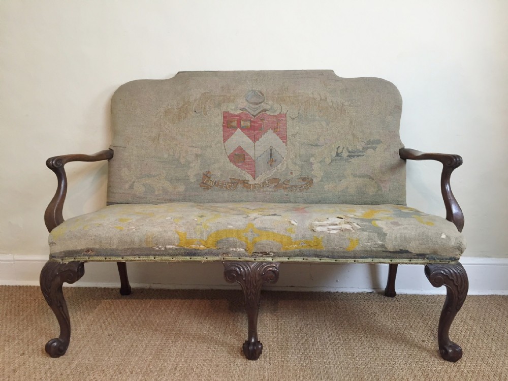 A Queen Anne Style mahogany sofa c 1910