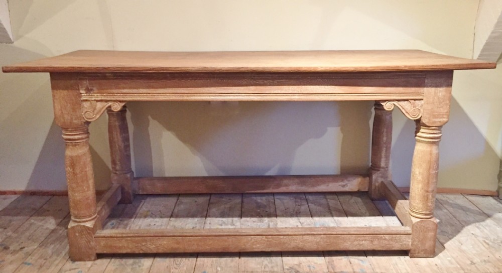 An Arts and Crafts bleached oak refectory table c 1910 