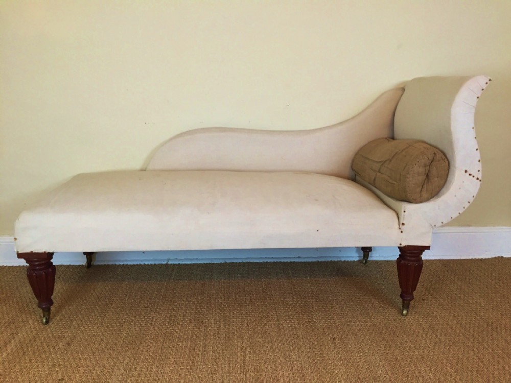 A late Regency mahogany chaise longue c 1830
