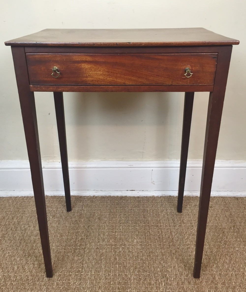 A small Sheraton period mahogany lamp table c 1780