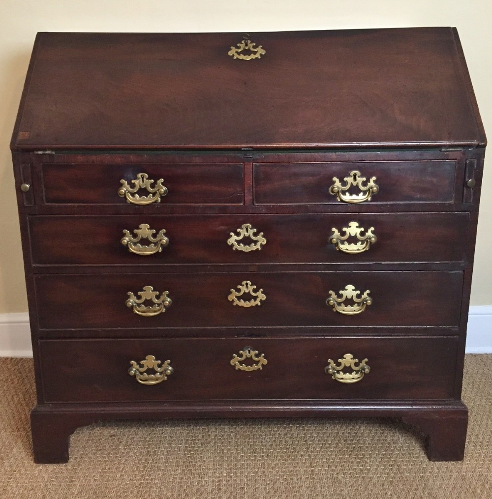 An early George 111 mahogany bureau c 1770