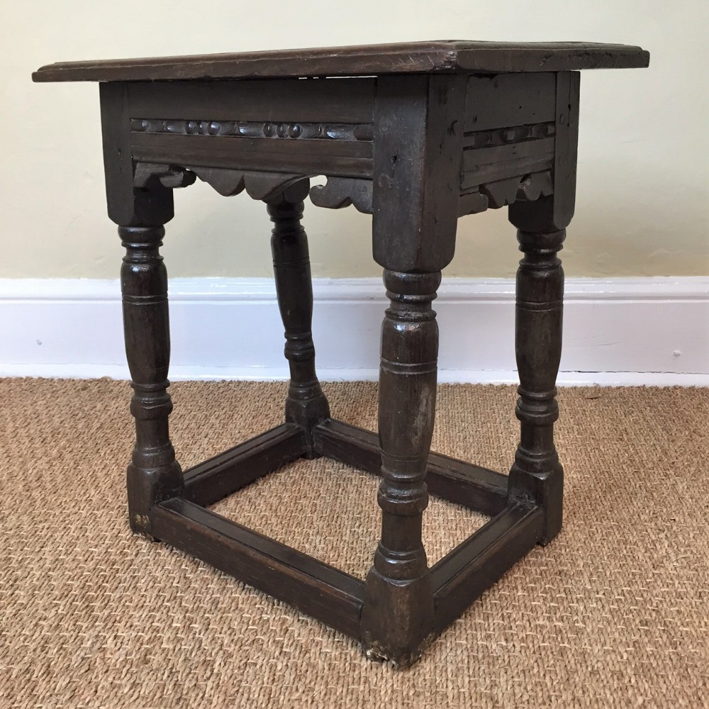 A Charles 1 oak joint stool circa 1640