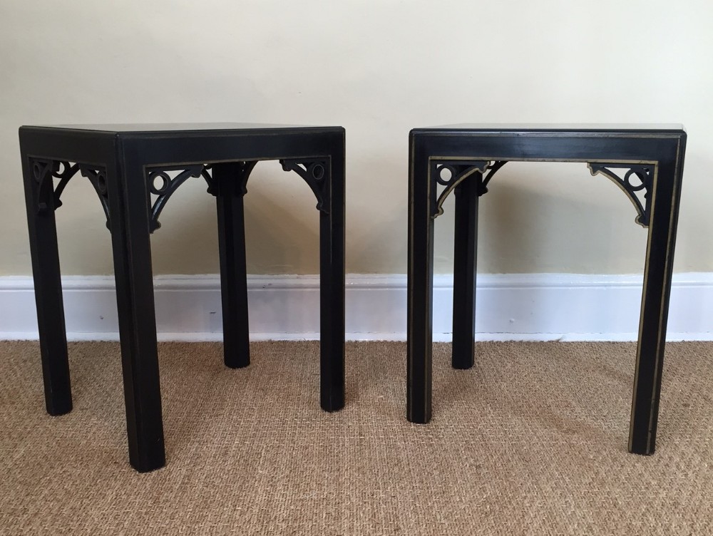 A pair of 1920`s chinoiserie painted stands.