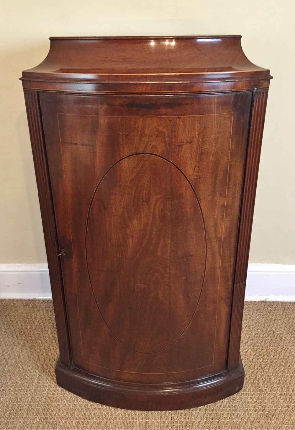 A George 111 mahogany Sheraton period pedestal cupboard circa 1790