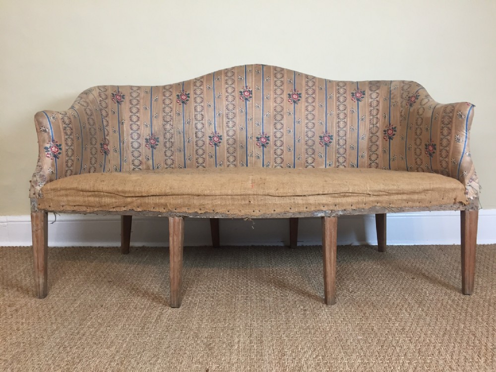 A George 111 Hepplewhite period camel back beech sofa circa 1780 