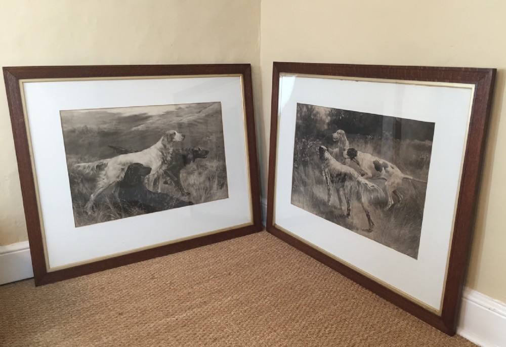 A pair of large Victorian photogravures by Thomas Blinks signed and dated 1895