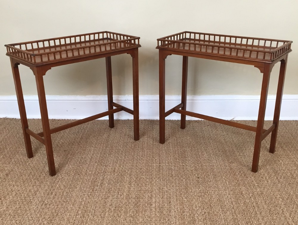 A pair of Victorian Oregon pine sidetables circa 1890 attributed to Howard and Sons.