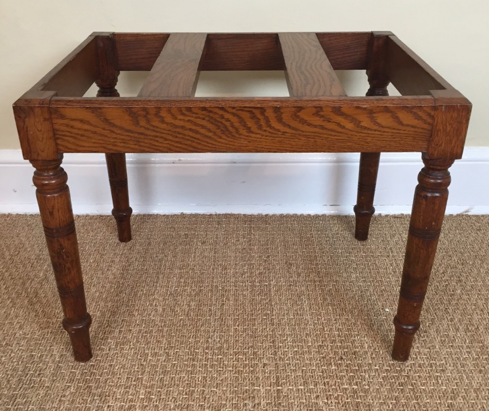 A late Victorian oak luggage rack circa 1900.