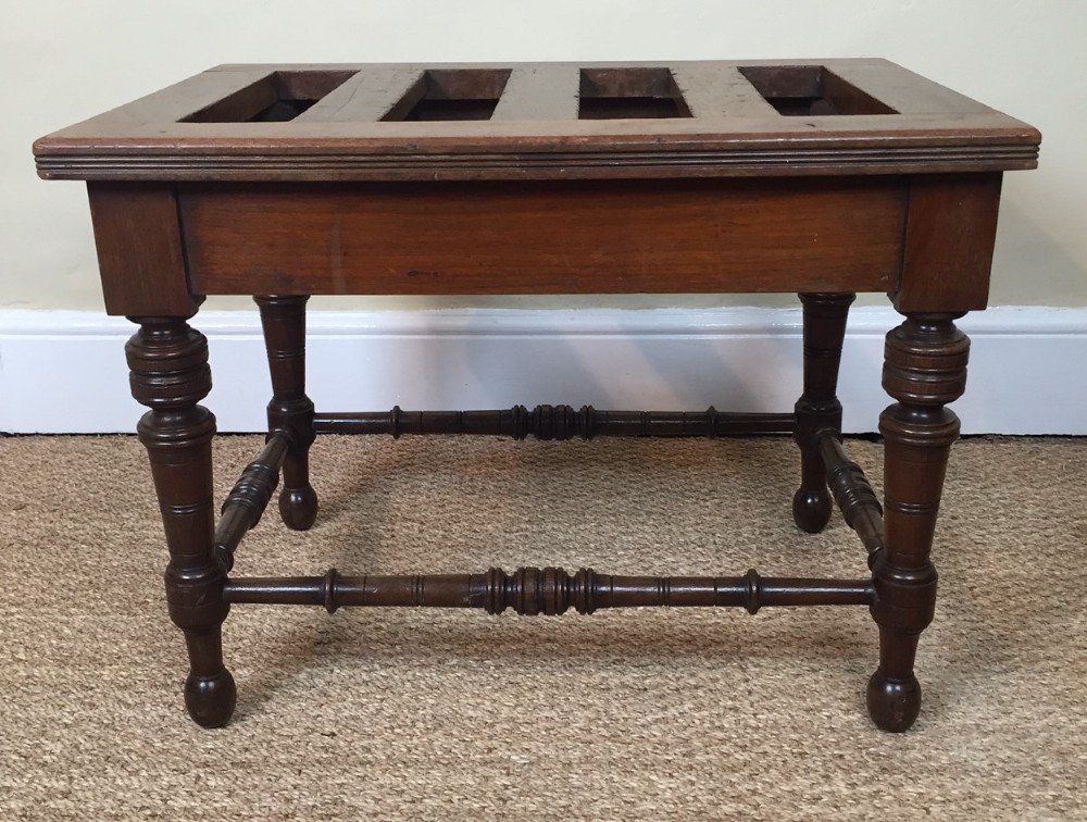 An Aesthetic movement mahogany luggage rack 1890.