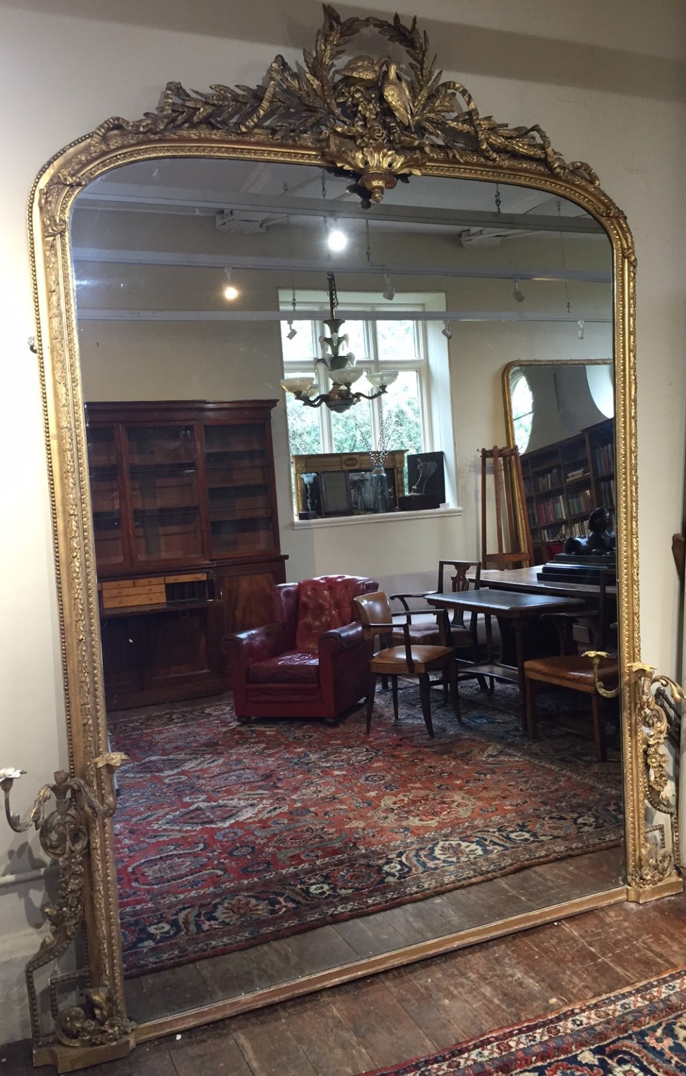 A monumental mid 19th c English Water Gilt  Mirror c 1860