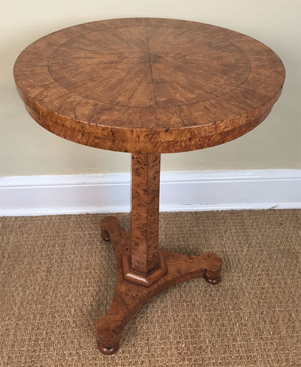 A George IV burr elm lamp table circa 1830 