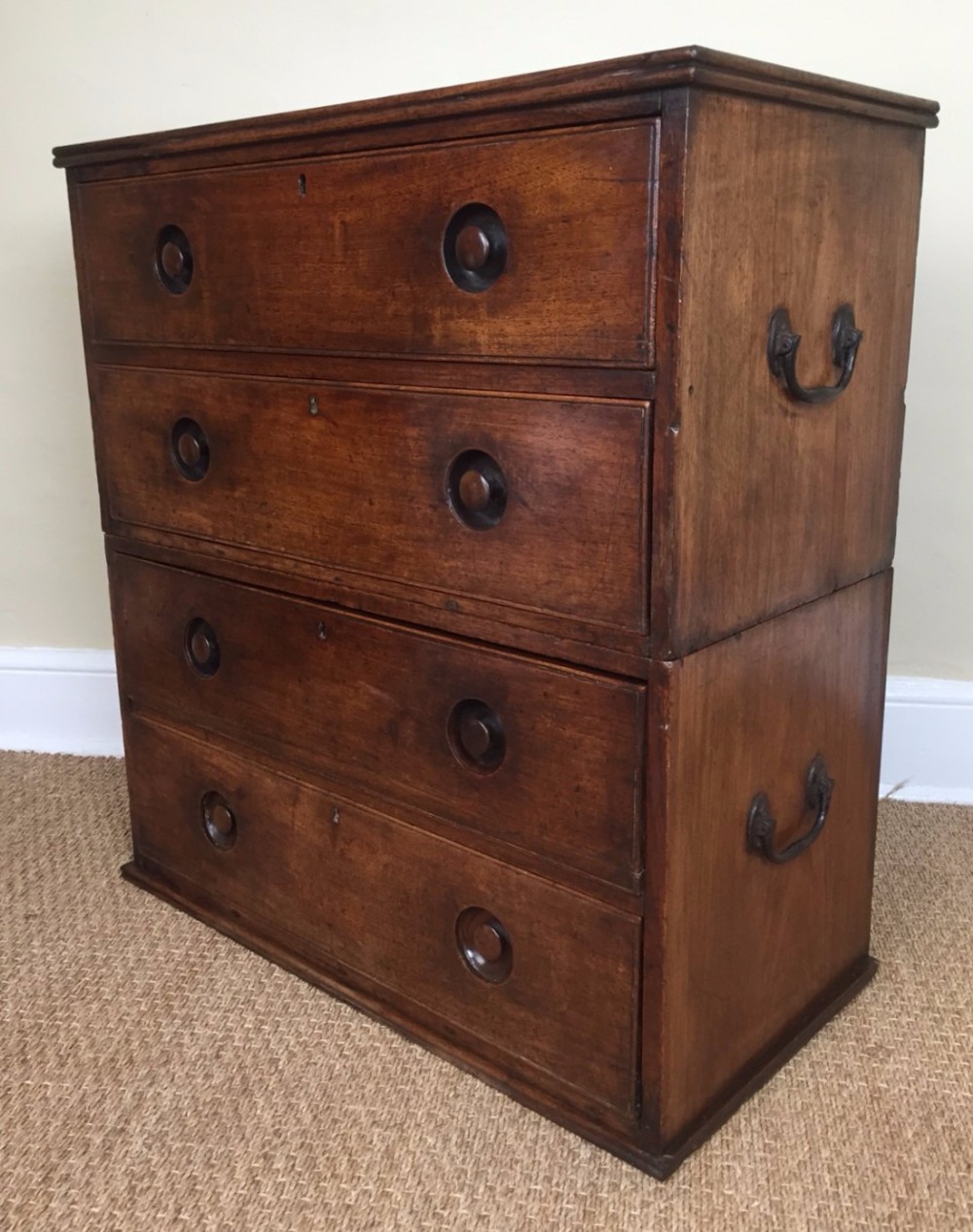 A rare small George IV padouk naval chest c 1830
