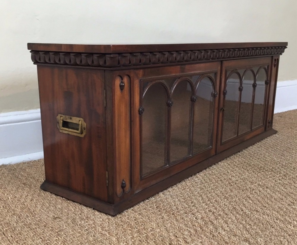 A George IV Gothic mahogany desk top display cabinet circa 1825