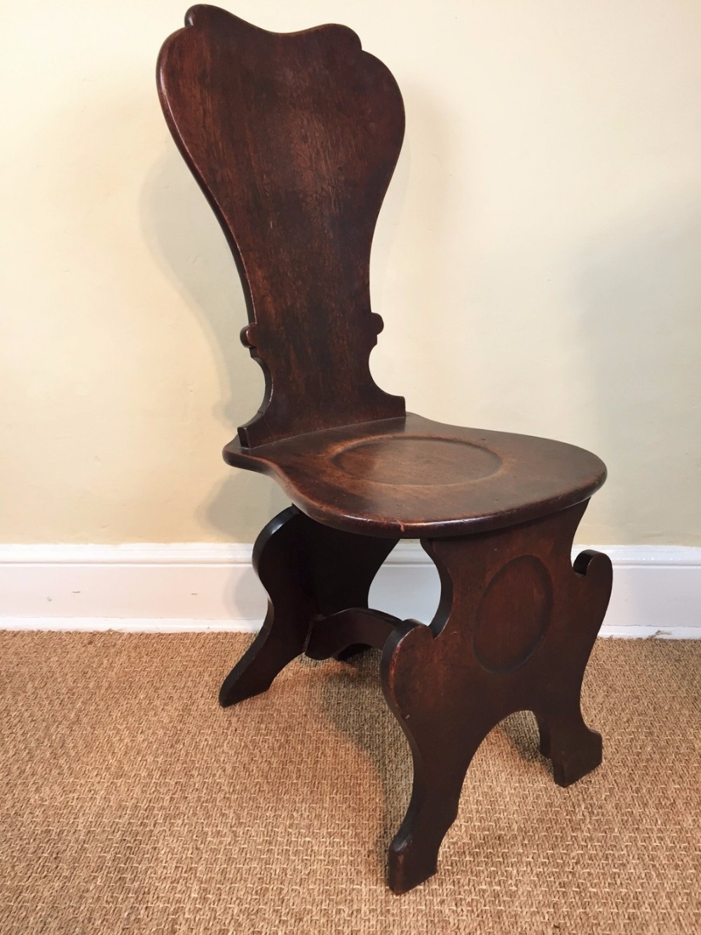 A George 11 mahogany hall chair c 1745