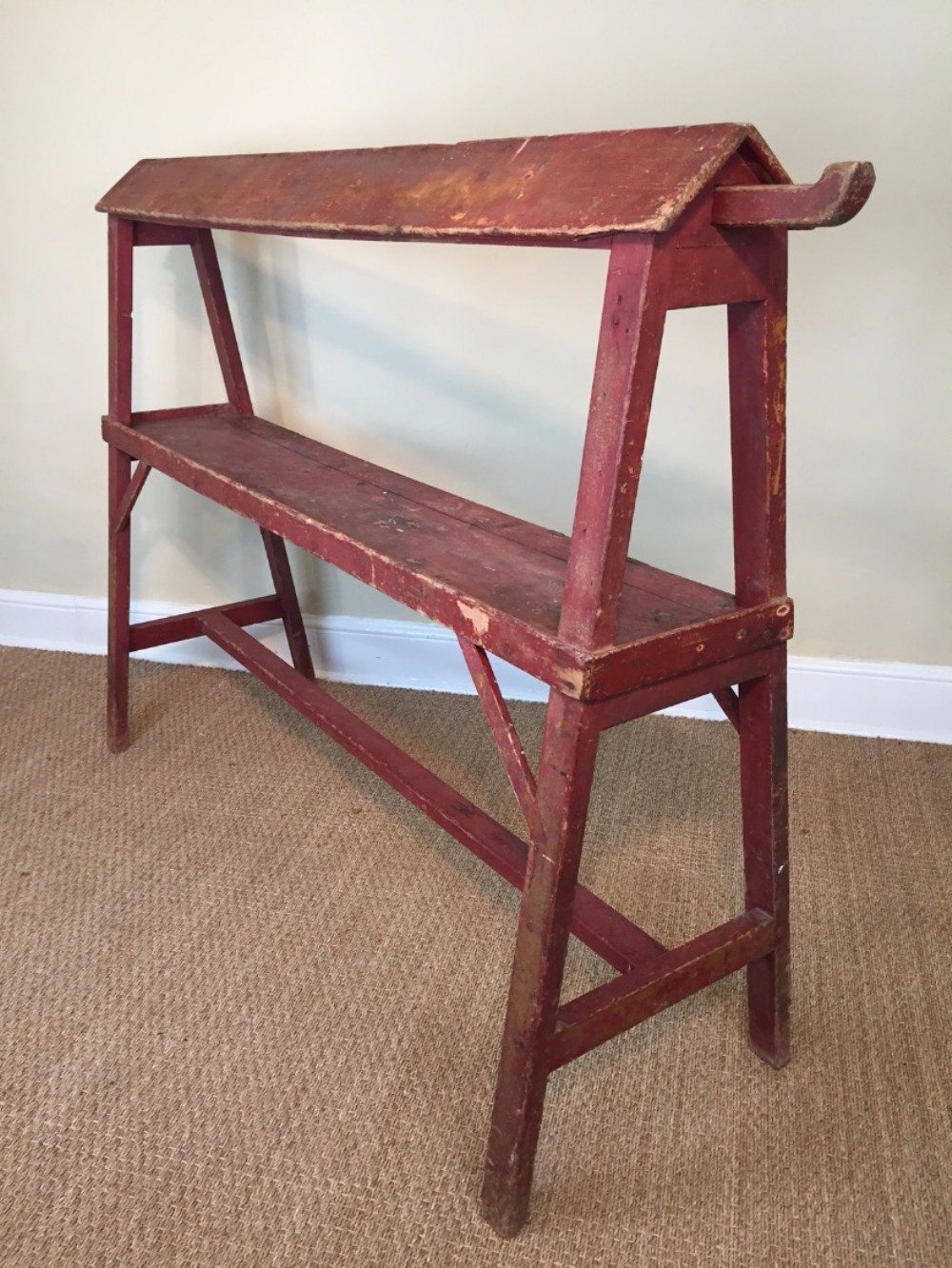 A late 19th c West Country Painted pine saddle rack
