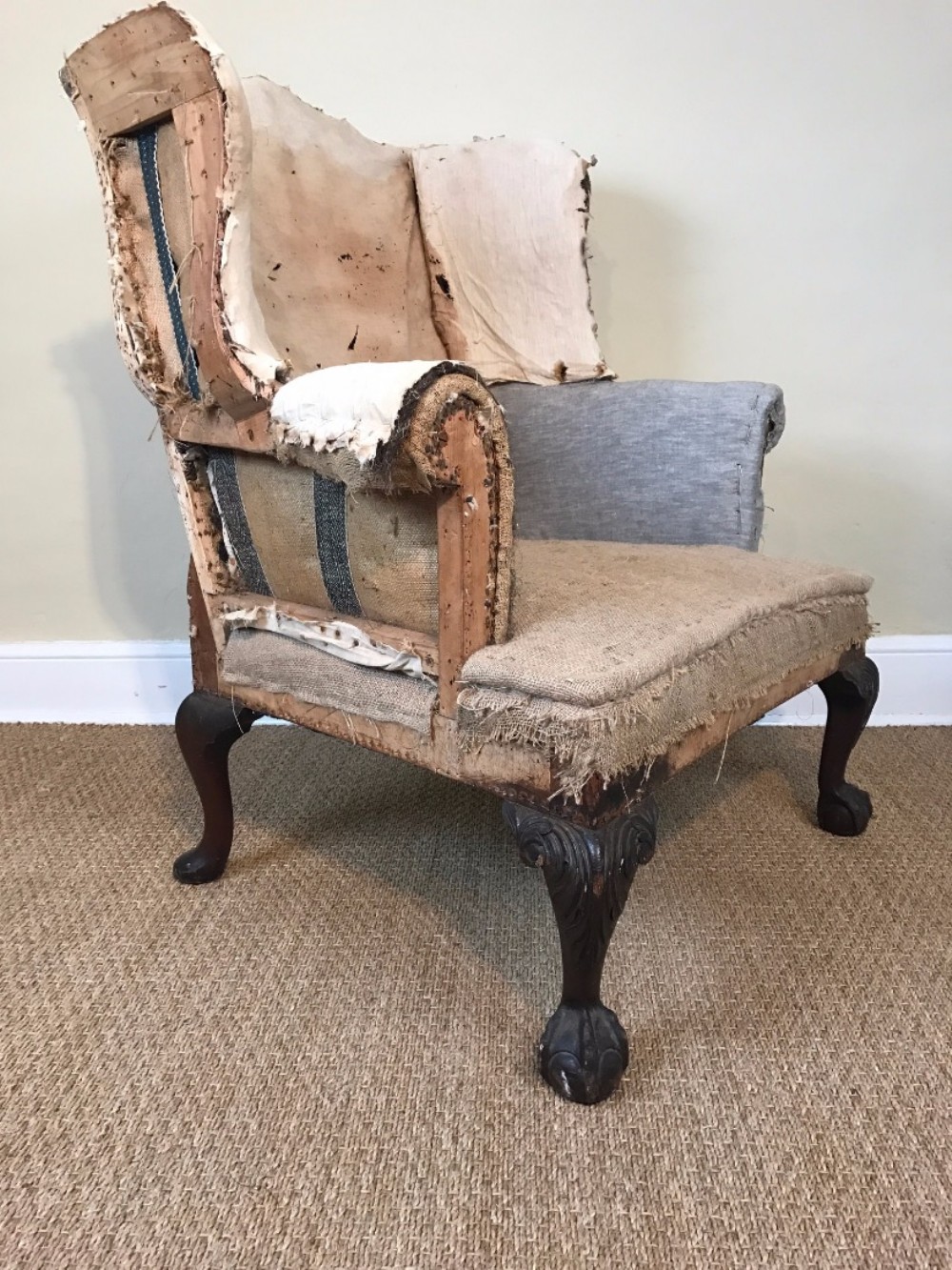 A George 11 mahogany style Edwardian Wing armchair circa 1910