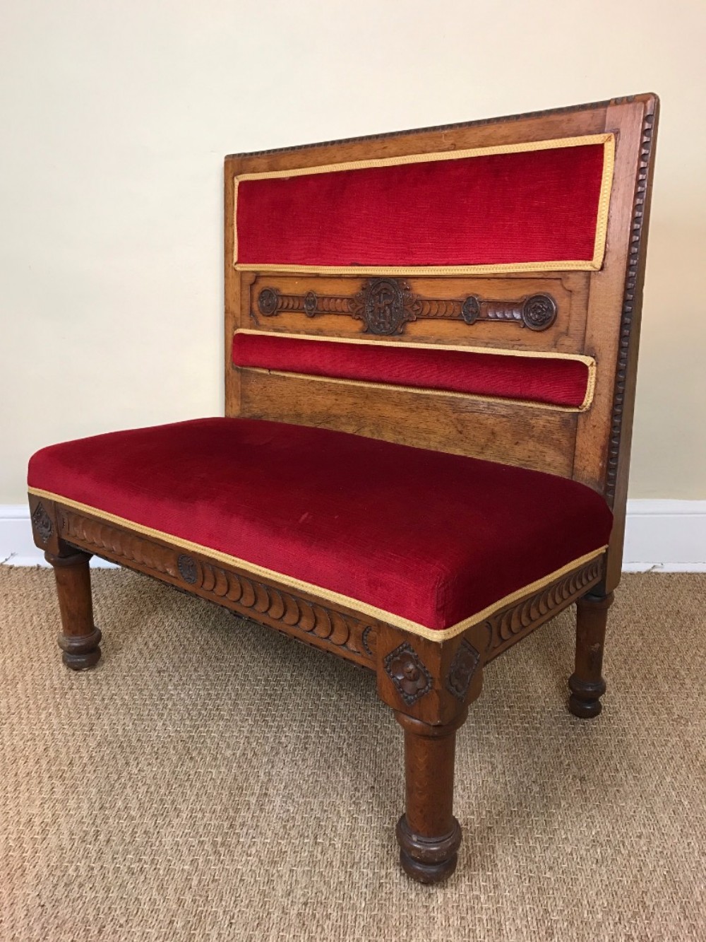 A Gothic Reform oak Banquette circa 1870 