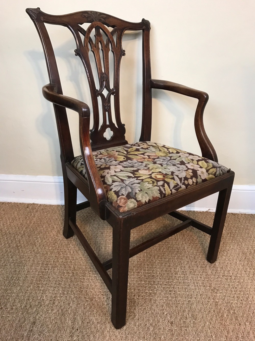 A George 111 Chippendale period mahogany desk chair circa 1770.