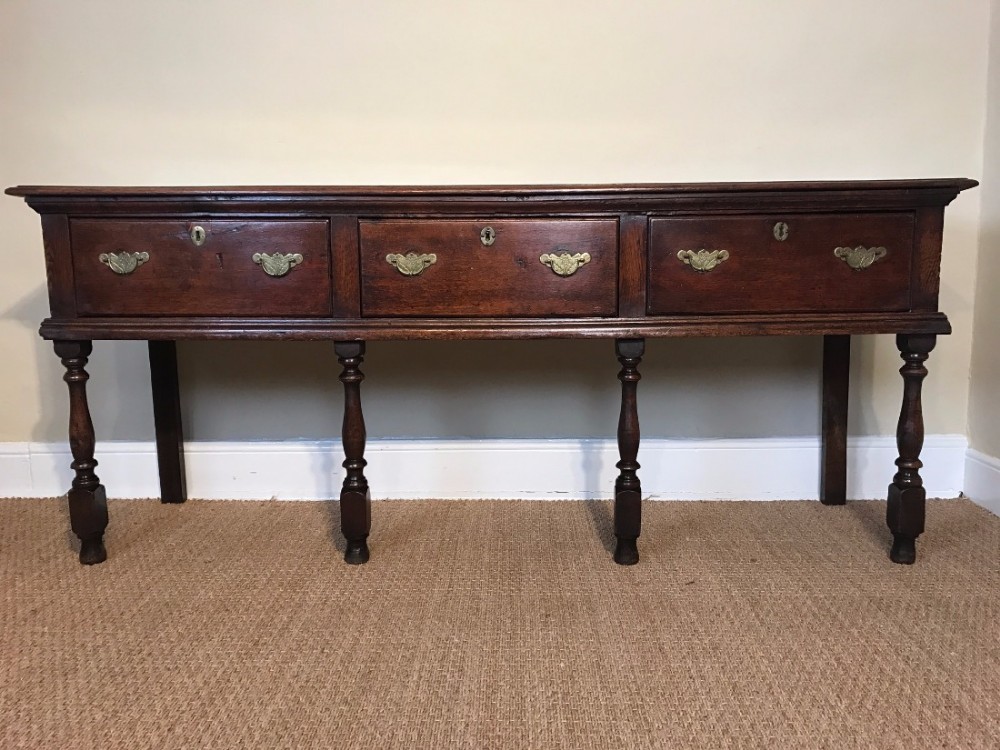 A William and Mary oak dresser base circa 1700