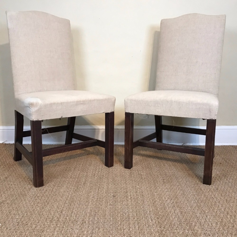 A pair of early George 111 mahogany side Chairs circa 1780.
