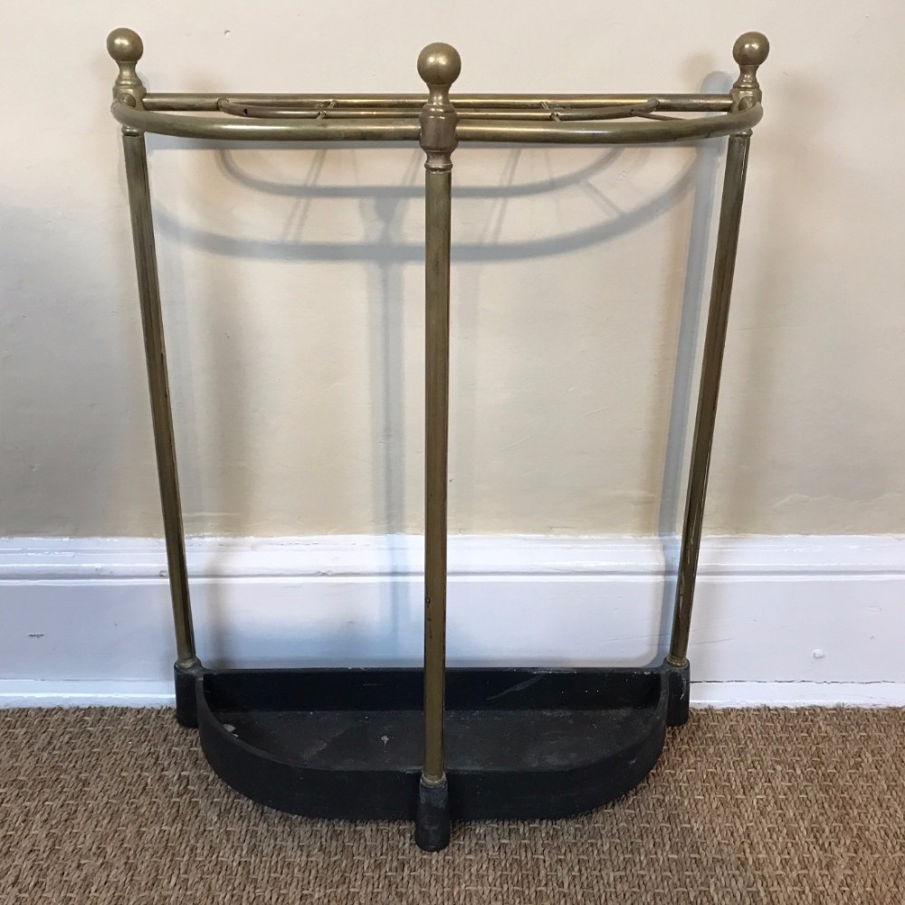 A Victorian brass D shaped stick stand circa 1880.