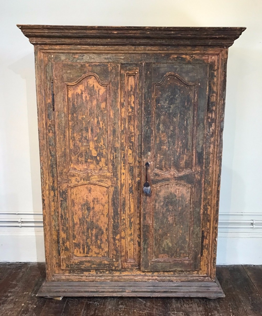 A late 18th century painted Alsace cupboard circa 1800 