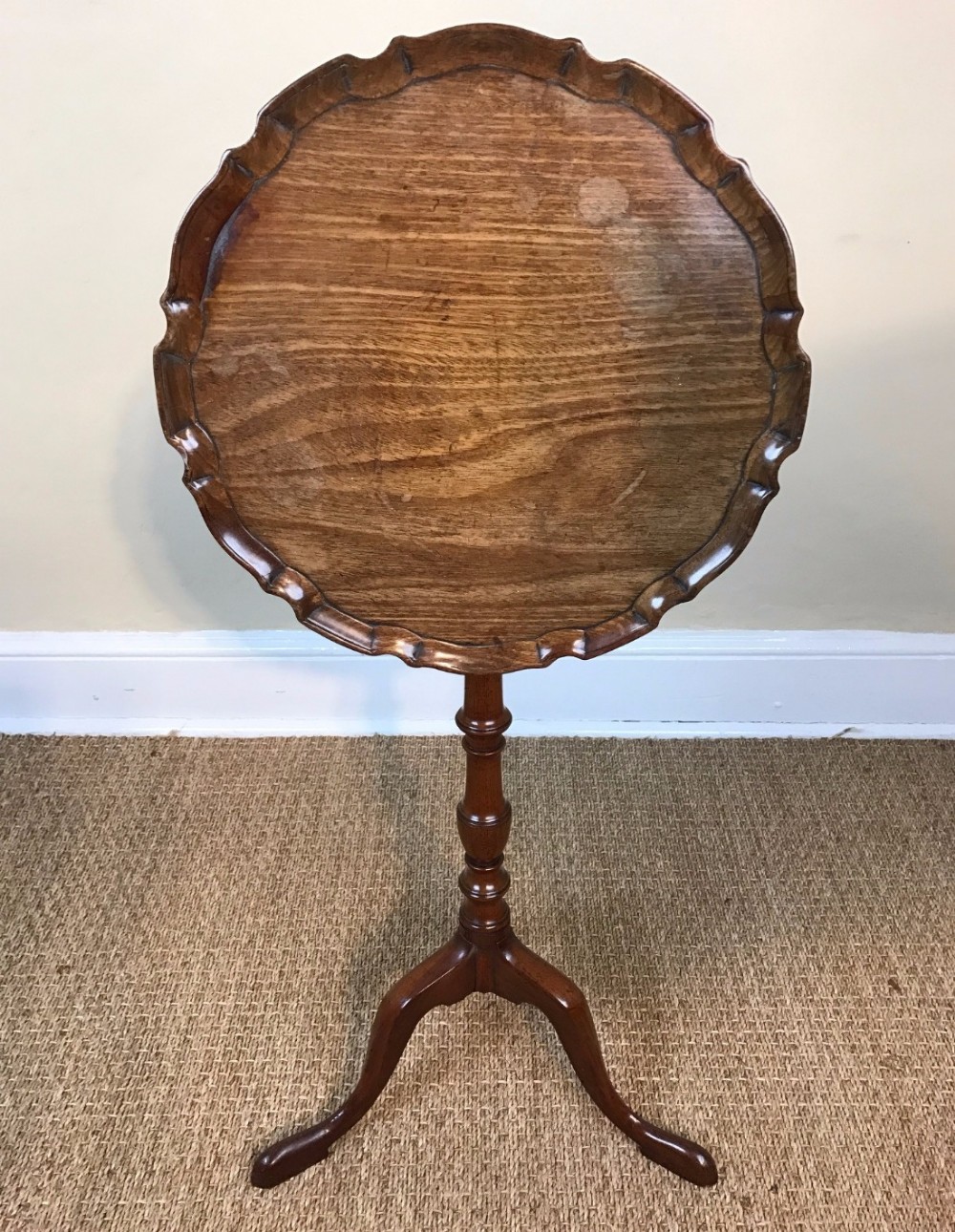 A George 111 mahogany Chippendale period piecrust tripod table circa 1780.