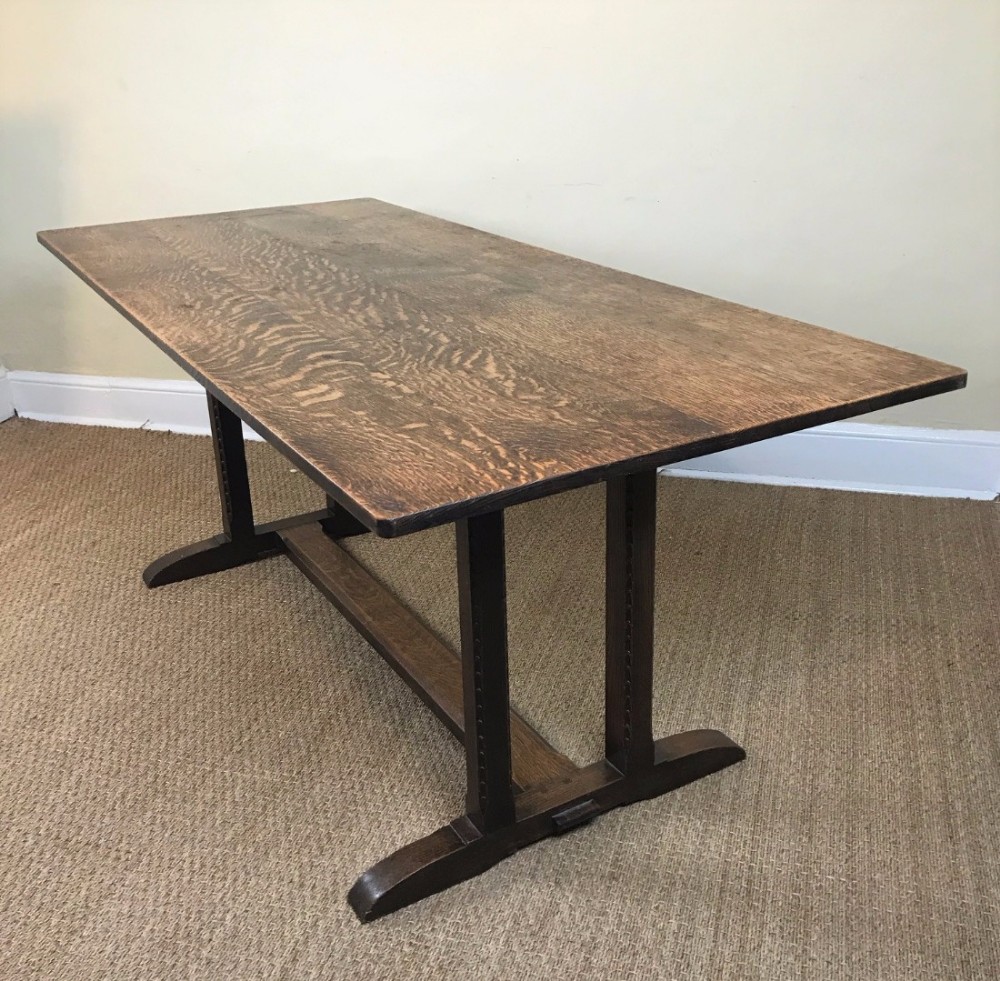 An Arts and Crafts oak refectory table circa 1930