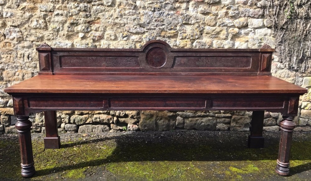 A large early Victorian Oregon Pine and Oak serving or hall table circa 1860 