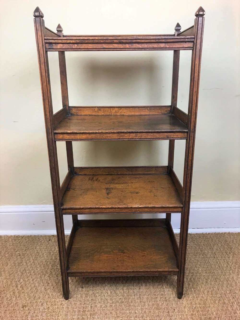 An Aesthetic oak 4 tier stand circa 1900