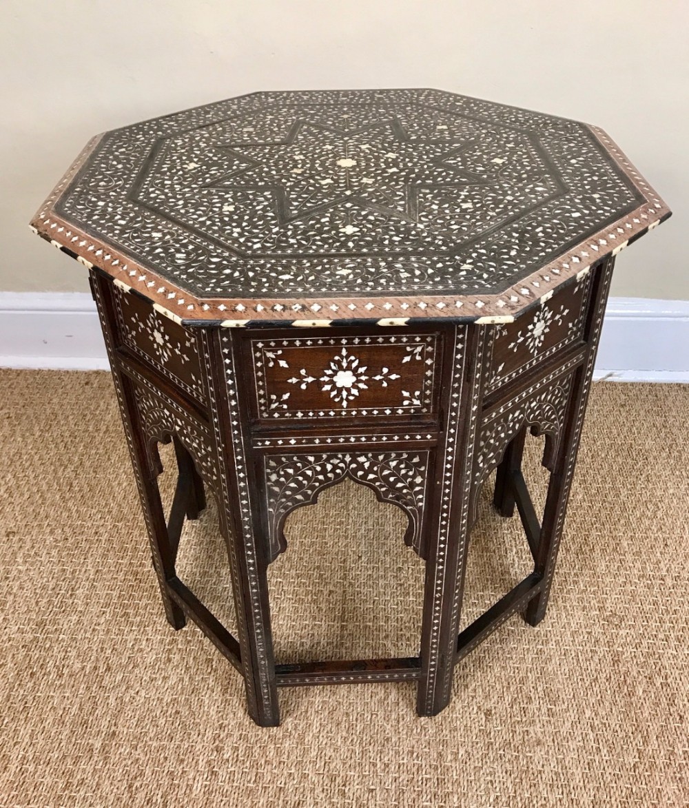 A large Hoshiarpur bone inlaid table Northern India circa 1890