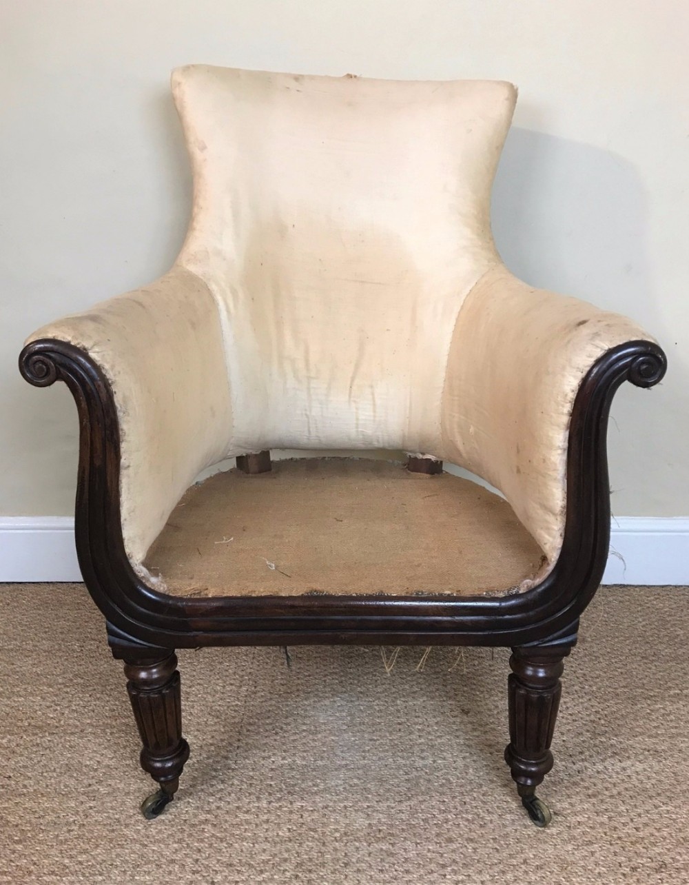 A Regency mahogany bergere library chair circa 1820 