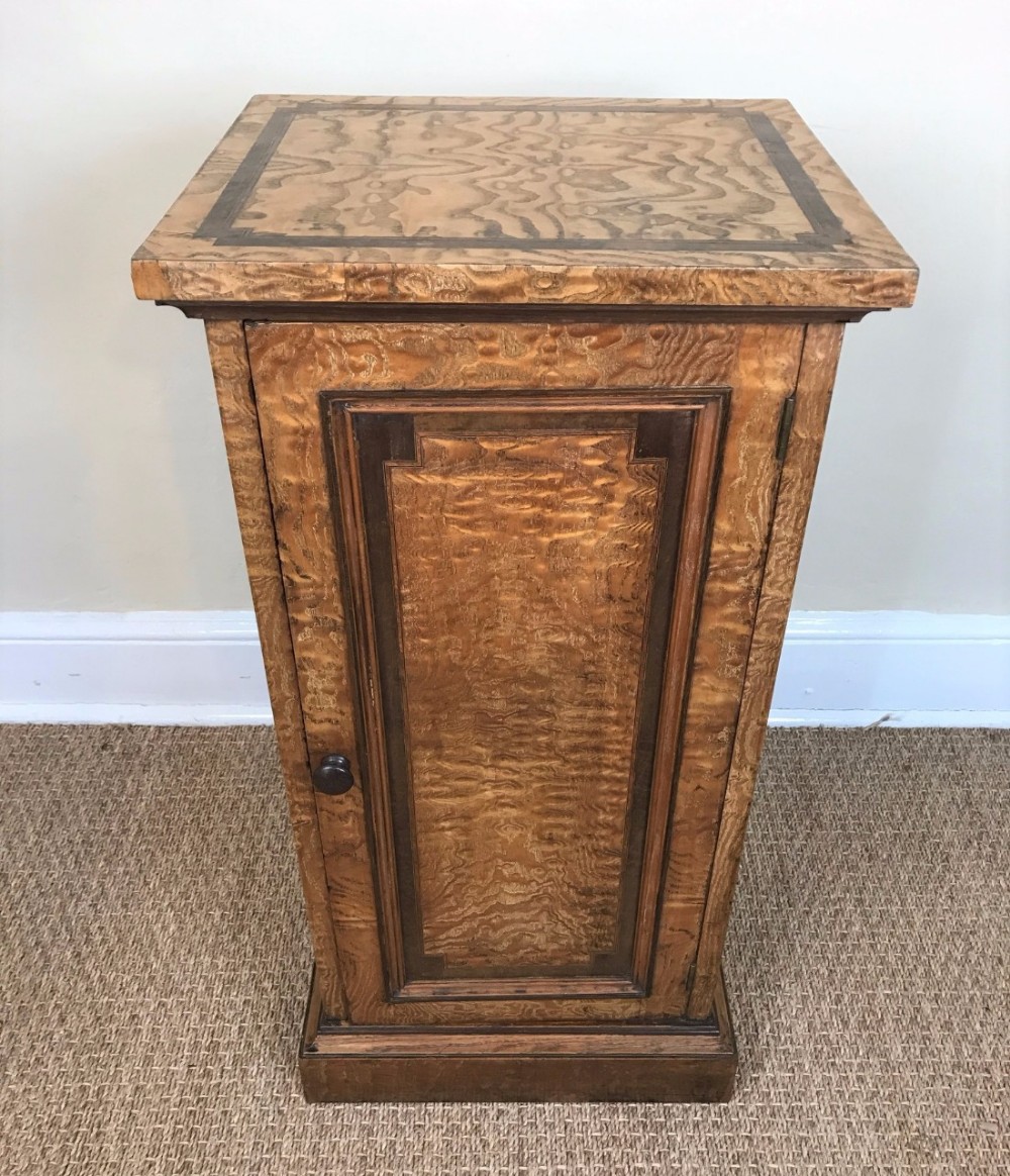 An Aesthetic Movement Hungarian Ash and ebony banded bedside table circa 1875