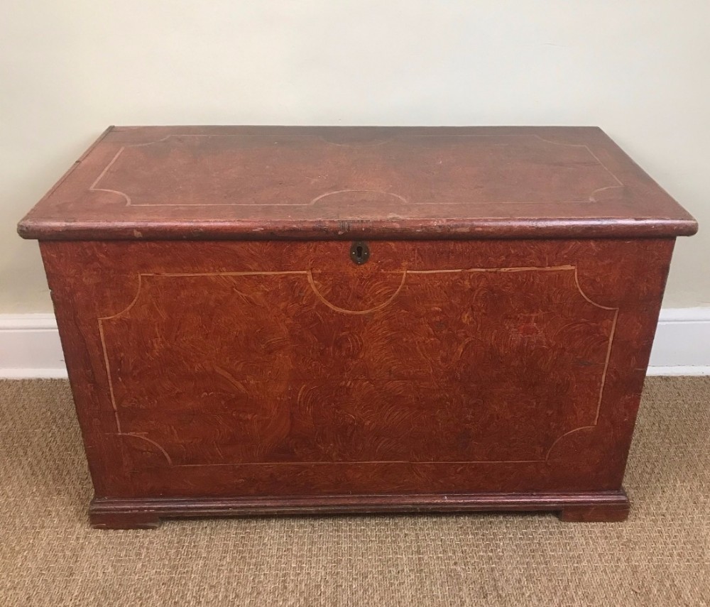 A mid 19th century West Country painted pine box