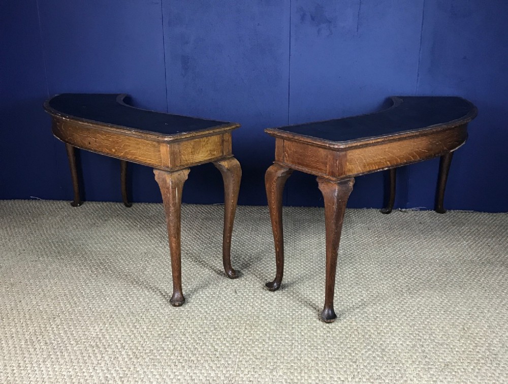 An unusual pair of Edwardian oak library tables circa 1910 
